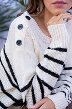 Load image into Gallery viewer, Black and White Stripe Sweater