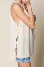 Load image into Gallery viewer, Cream Halter Tank with Side Tie Up
