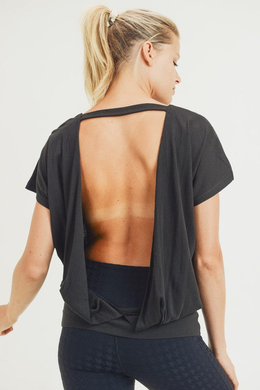 Black Open Back Tee
