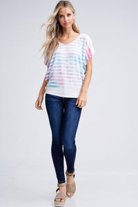 Multicolored Sublimation Print Top
