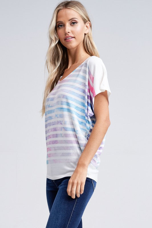 Multicolored Sublimation Print Top