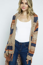 Load image into Gallery viewer, Khaki Striped Knit Cardigan