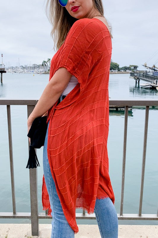 Crimson Kimono Cardigan