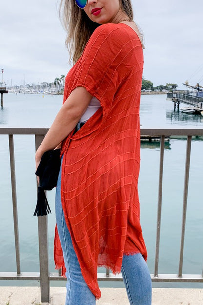 Crimson Kimono Cardigan