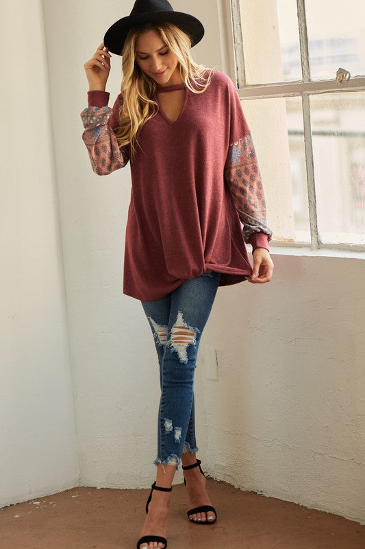 Burgundy Boho Tunic