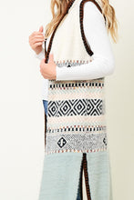 Load image into Gallery viewer, Ivory and Mint Sweater Vest Cardigan