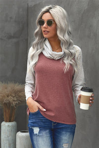 Cowl Neck Casual Long Sleeve Top