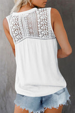 Load image into Gallery viewer, White Lace Tie Front Tank