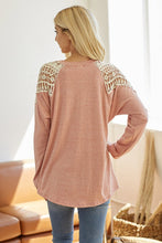 Load image into Gallery viewer, Mauve Lace Shoulder Top