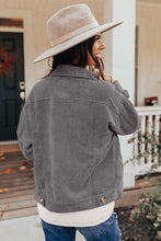 Load image into Gallery viewer, Grey Ribbed Corduroy Jacket