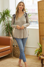 Load image into Gallery viewer, Charcoal Aztec Vneck