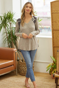 Charcoal Aztec Vneck