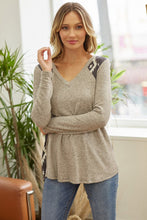 Load image into Gallery viewer, Charcoal Aztec Vneck