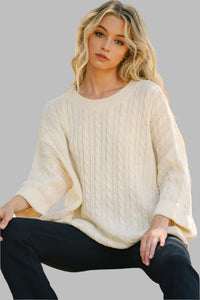 Ivory Cable Knit Sweater