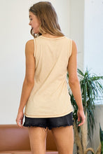 Load image into Gallery viewer, Beige Ribbed Henel Neck Tank