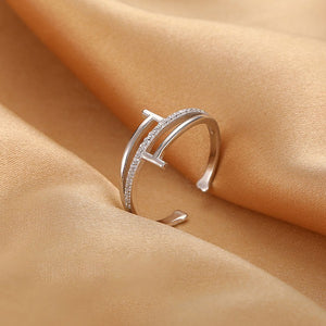 925 Sterling Silver Exquisite Three layer Ring