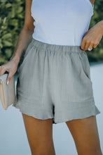 Load image into Gallery viewer, Casual High Waist Pocketed Ruffle Shorts