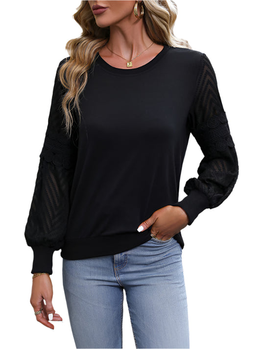 Round Neck Long Sleeve Blouse