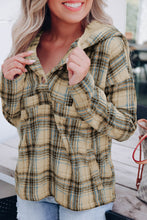 Load image into Gallery viewer, Plaid Long Sleeve Buttoned Hoodie