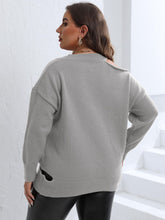 Load image into Gallery viewer, Plus Size Cutout V-Neck Sweater