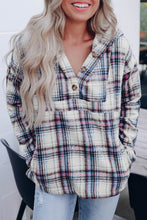 Load image into Gallery viewer, Plaid Long Sleeve Buttoned Hoodie
