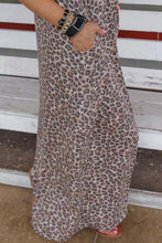 Load image into Gallery viewer, Leopard Print Casual Cap Sleeve Pocket Dress