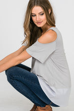 Load image into Gallery viewer, Front Shirring Detail Grey Cold Shoulder