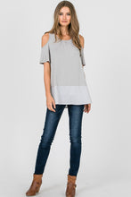 Load image into Gallery viewer, Front Shirring Detail Grey Cold Shoulder