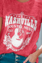Load image into Gallery viewer, NASHVILLE COUNTRY MUSIC Graphic Round Neck Tee Shirt