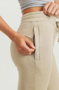 Skinny Fleece Joggers with Zippered Pockets