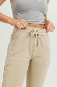 Skinny Fleece Joggers with Zippered Pockets