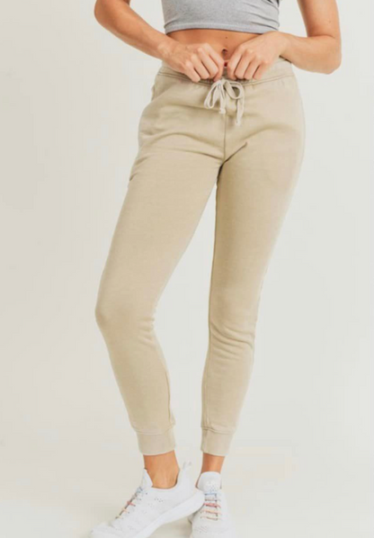 Skinny Fleece Joggers with Zippered Pockets