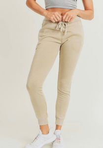 Skinny Fleece Joggers with Zippered Pockets