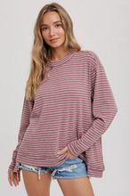Load image into Gallery viewer, Crewneck Slouchy Stripe Top