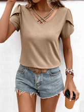 Load image into Gallery viewer, Strappy V-Neck Petal Sleeve Top