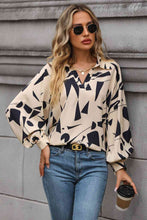 Load image into Gallery viewer, Printed Johnny Collar Blouse