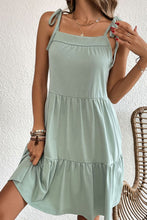 Load image into Gallery viewer, Tie-Shoulder Tiered Dress with Pockets
