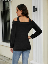 Load image into Gallery viewer, Cold Shoulder Cutout Square Neck Blouse