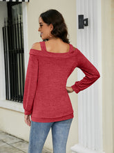 Load image into Gallery viewer, Cold Shoulder Cutout Square Neck Blouse