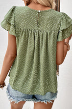 Load image into Gallery viewer, Printed Round Neck Puff Sleeve Blouse
