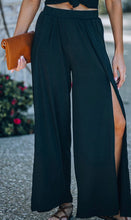 Load image into Gallery viewer, Black Slit Wide Leg Pant