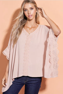 Taupe with Lace Trim Cape