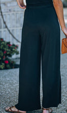 Load image into Gallery viewer, Black Slit Wide Leg Pant