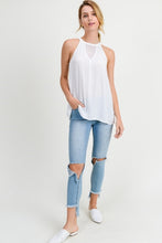 Load image into Gallery viewer, White Banded High Neck Tank